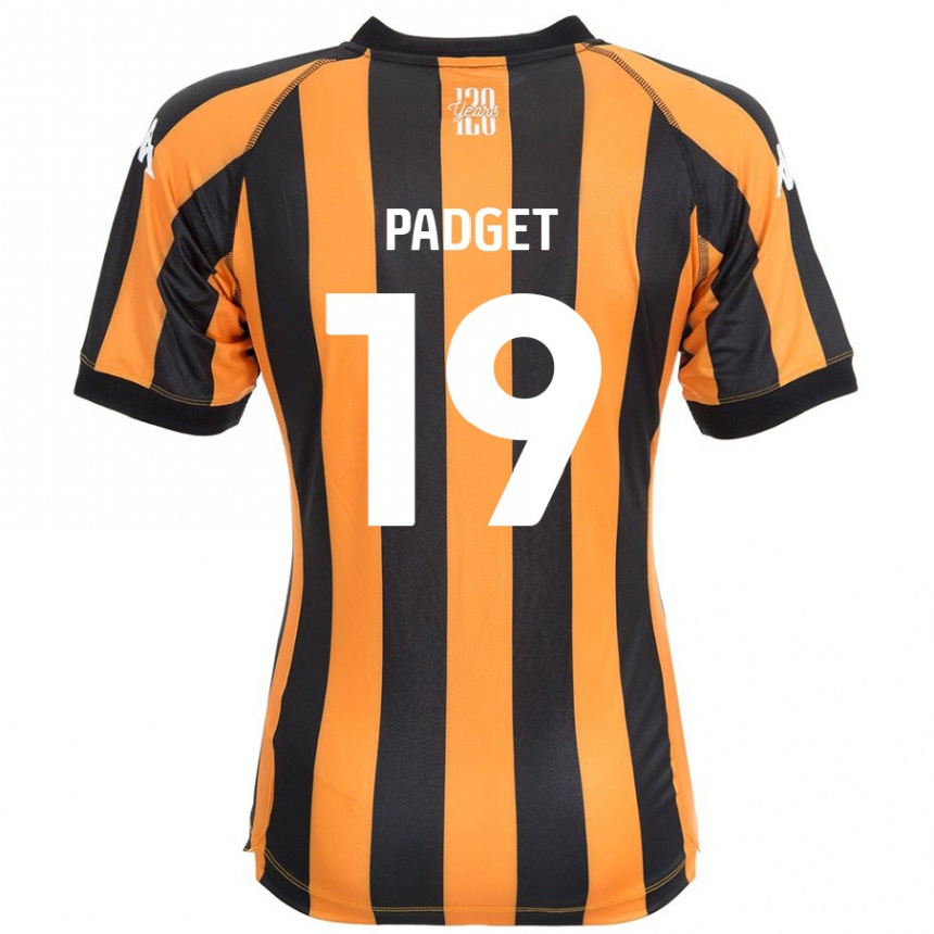 Kids Football Bethany Padget #19 Black Amber Home Jersey 2024/25 T-Shirt