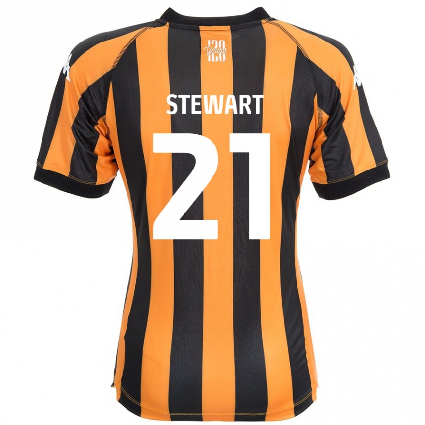 Kids Football Alice Stewart #21 Black Amber Home Jersey 2024/25 T-Shirt