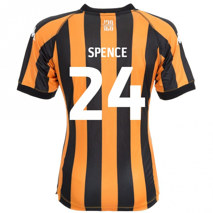 Kids Football Emily Spence #24 Black Amber Home Jersey 2024/25 T-Shirt