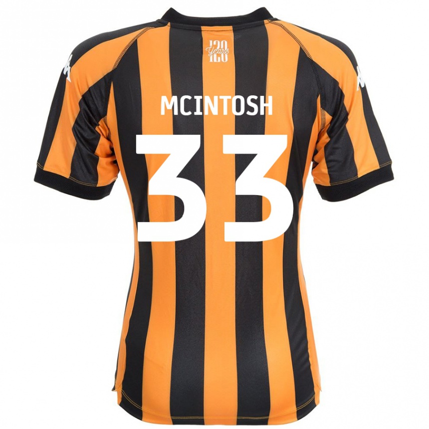 Kids Football Lucy Mcintosh #33 Black Amber Home Jersey 2024/25 T-Shirt