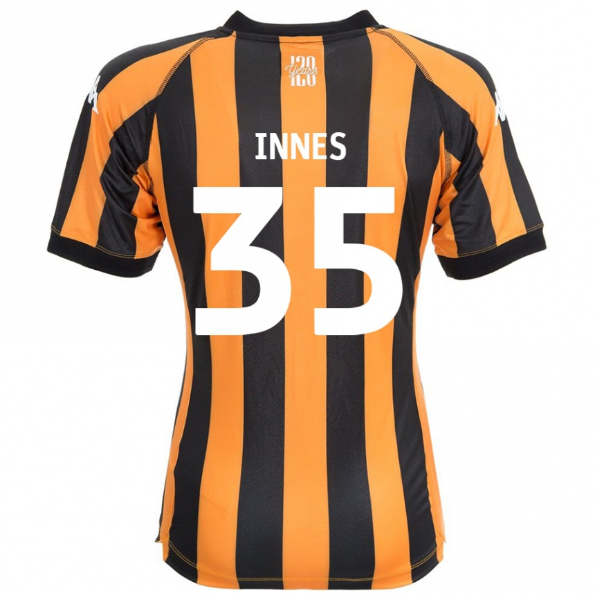 Kids Football Emma Innes #35 Black Amber Home Jersey 2024/25 T-Shirt