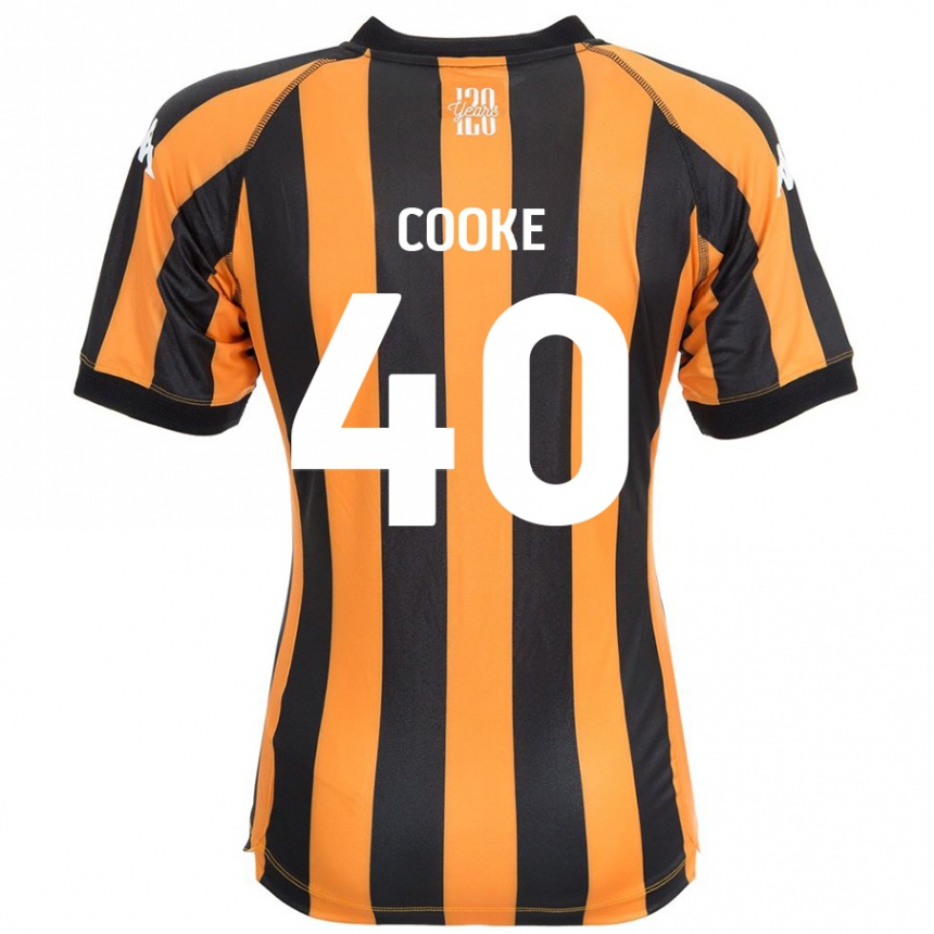 Kids Football Megan Cooke #40 Black Amber Home Jersey 2024/25 T-Shirt