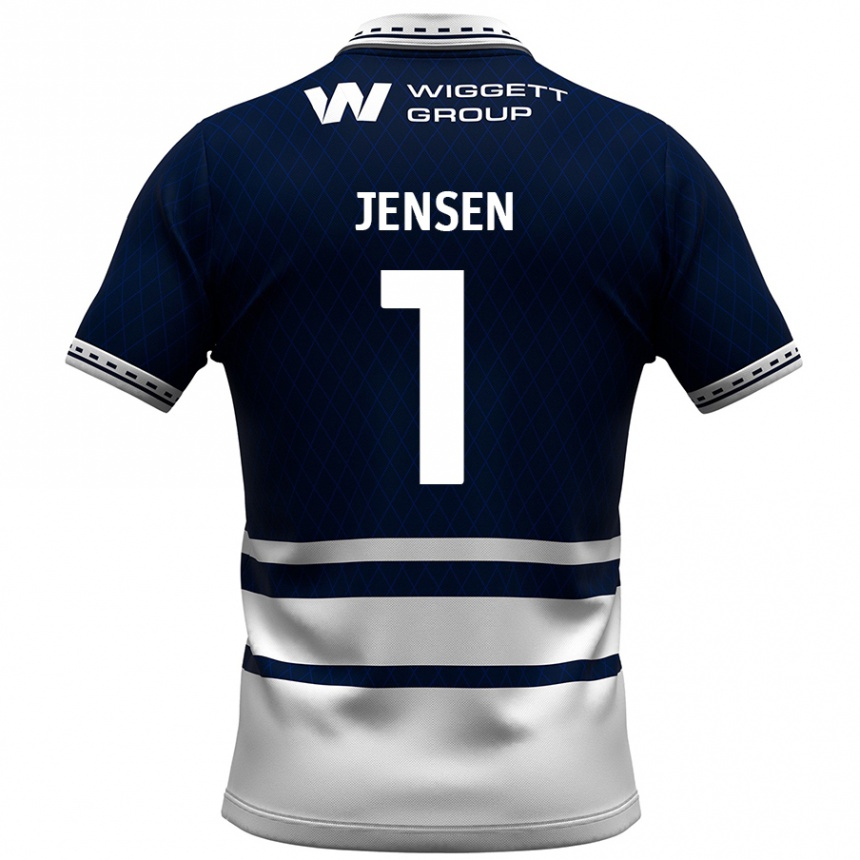 Kids Football Lukas Jensen #1 Navy Blue White Home Jersey 2024/25 T-Shirt