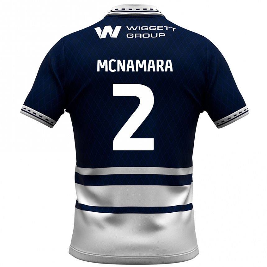 Kids Football Danny Mcnamara #2 Navy Blue White Home Jersey 2024/25 T-Shirt