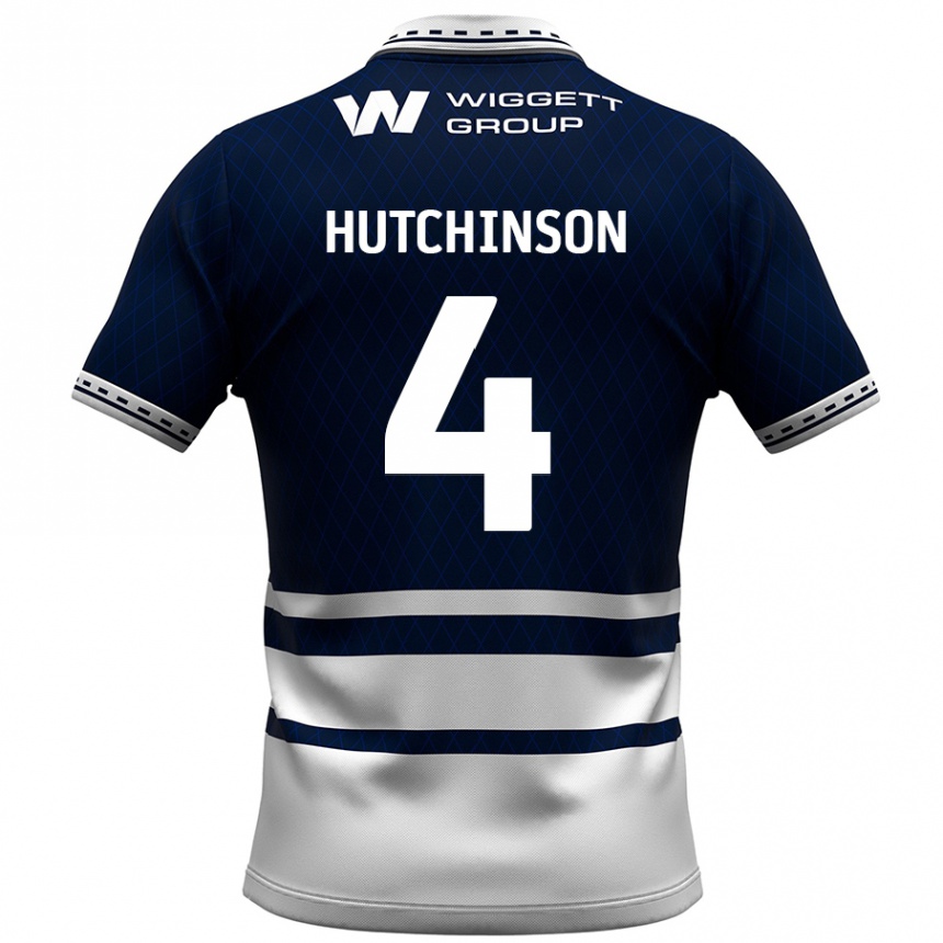 Kids Football Shaun Hutchinson #4 Navy Blue White Home Jersey 2024/25 T-Shirt