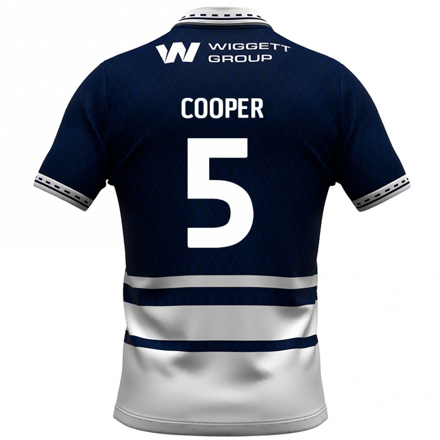 Kids Football Jake Cooper #5 Navy Blue White Home Jersey 2024/25 T-Shirt