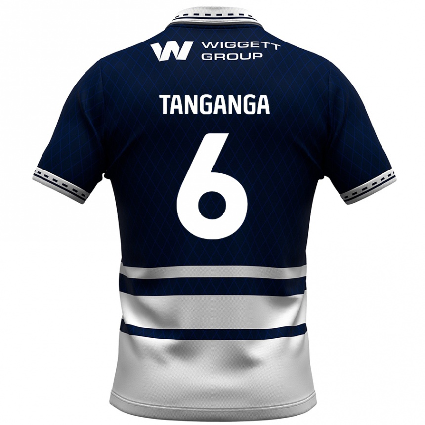 Kids Football Japhet Tanganga #6 Navy Blue White Home Jersey 2024/25 T-Shirt