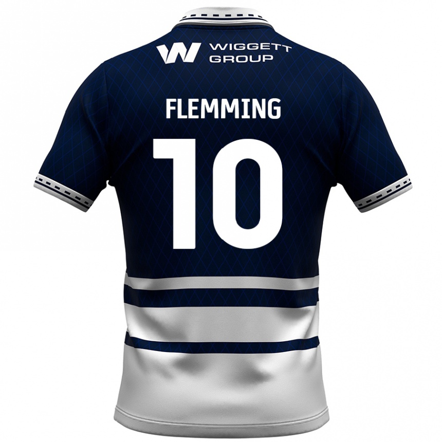 Kids Football Zian Flemming #10 Navy Blue White Home Jersey 2024/25 T-Shirt