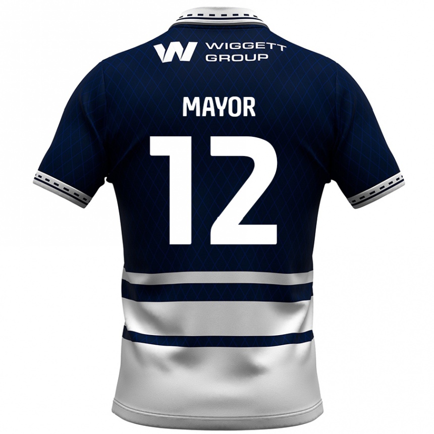 Kids Football Adam Mayor #12 Navy Blue White Home Jersey 2024/25 T-Shirt