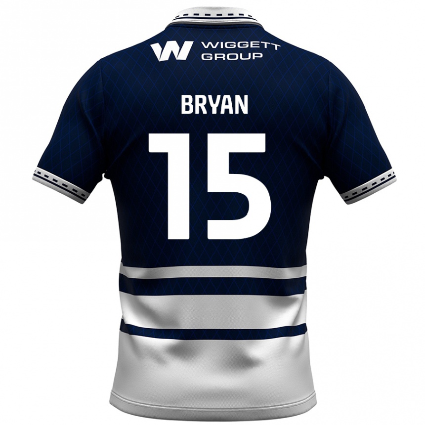 Kids Football Joe Bryan #15 Navy Blue White Home Jersey 2024/25 T-Shirt