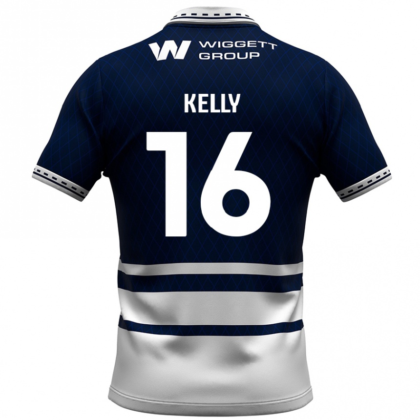 Kids Football Daniel Kelly #16 Navy Blue White Home Jersey 2024/25 T-Shirt