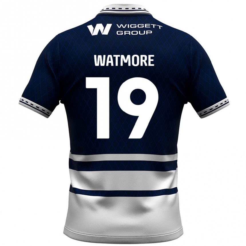 Kids Football Duncan Watmore #19 Navy Blue White Home Jersey 2024/25 T-Shirt