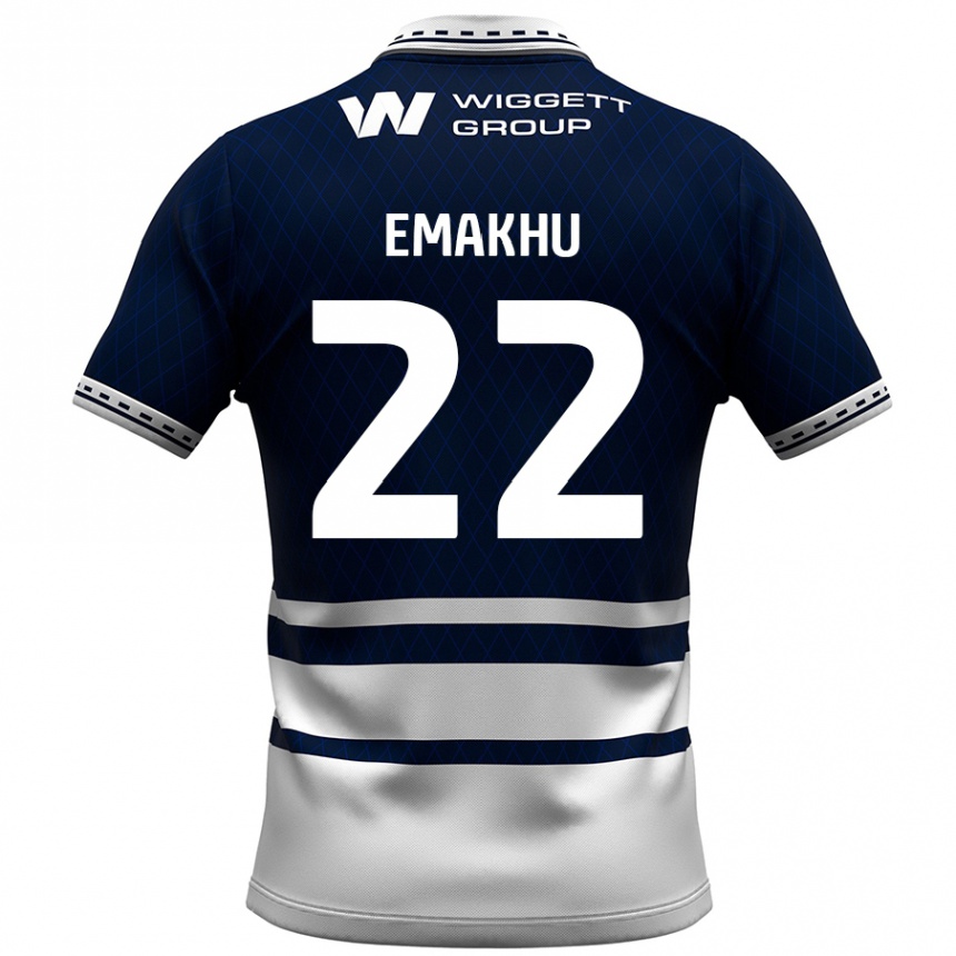 Kids Football Aidomo Emakhu #22 Navy Blue White Home Jersey 2024/25 T-Shirt