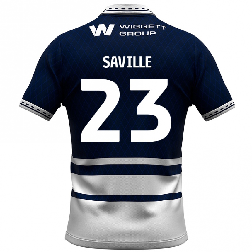 Kids Football George Saville #23 Navy Blue White Home Jersey 2024/25 T-Shirt