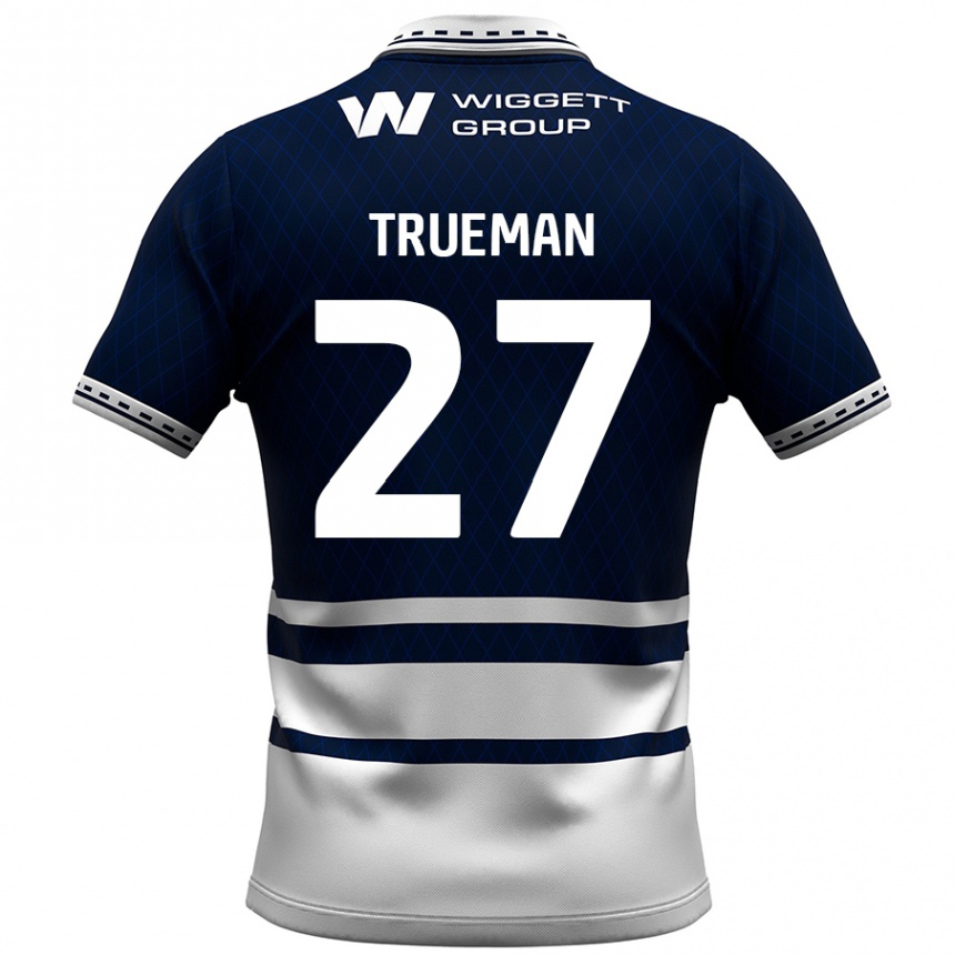 Kids Football Connal Trueman #27 Navy Blue White Home Jersey 2024/25 T-Shirt