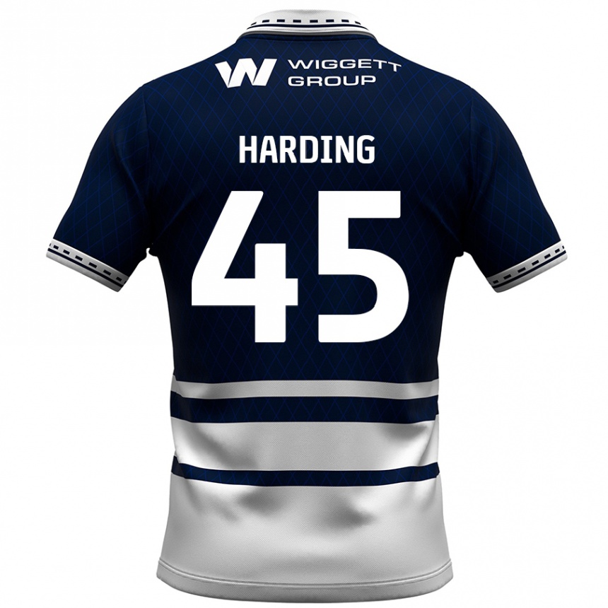 Kids Football Wes Harding #45 Navy Blue White Home Jersey 2024/25 T-Shirt