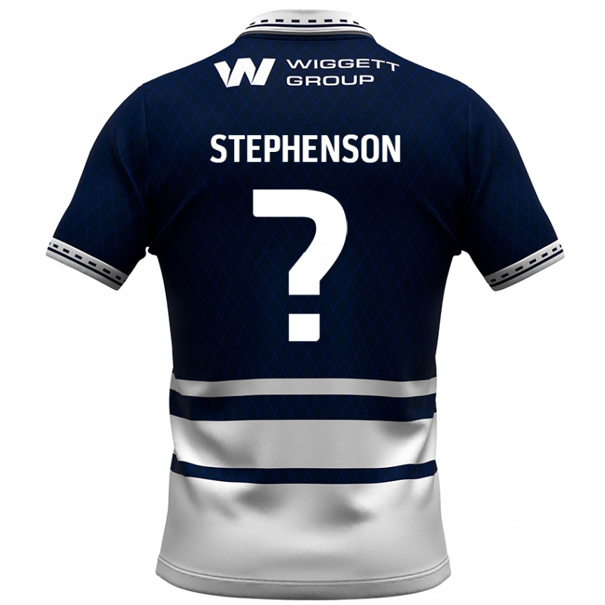 Kids Football Joshua Stephenson #0 Navy Blue White Home Jersey 2024/25 T-Shirt