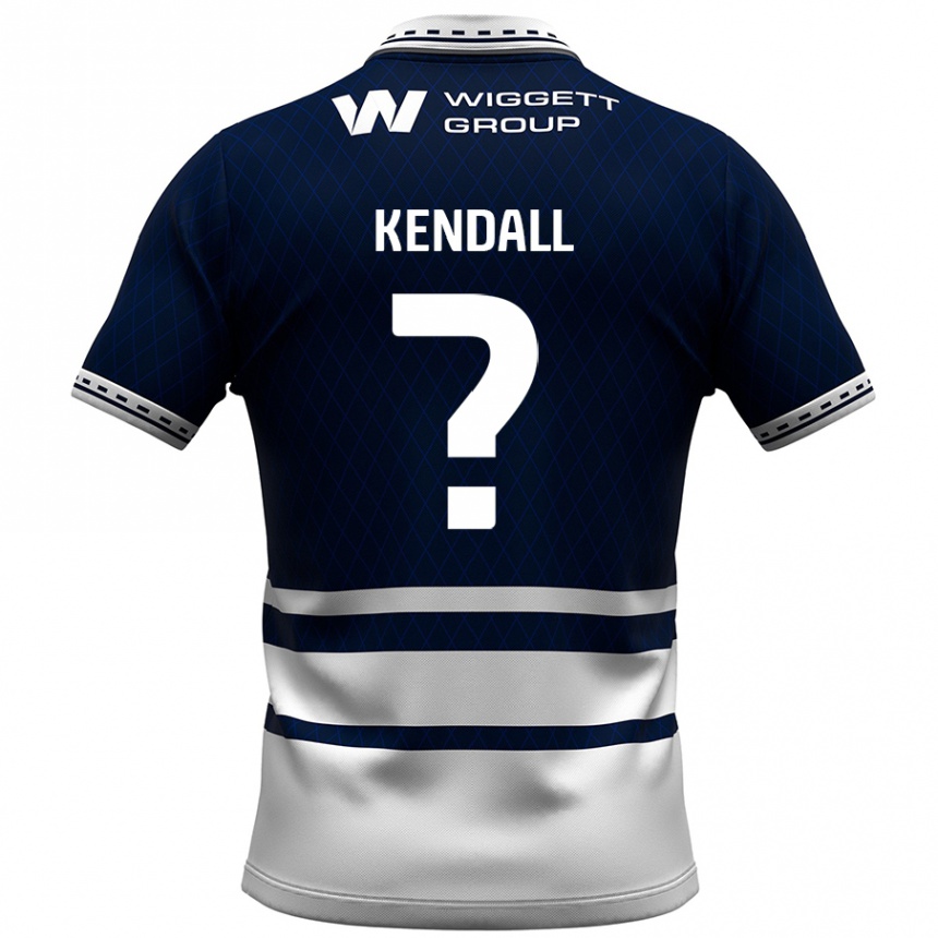 Kids Football Sheldon Kendall #0 Navy Blue White Home Jersey 2024/25 T-Shirt