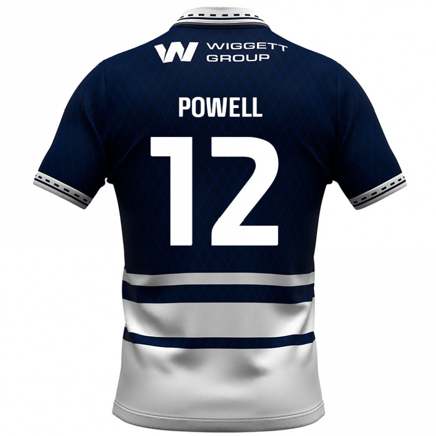 Kids Football Beth Powell #12 Navy Blue White Home Jersey 2024/25 T-Shirt