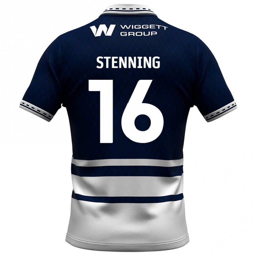 Kids Football Ellie Stenning #16 Navy Blue White Home Jersey 2024/25 T-Shirt