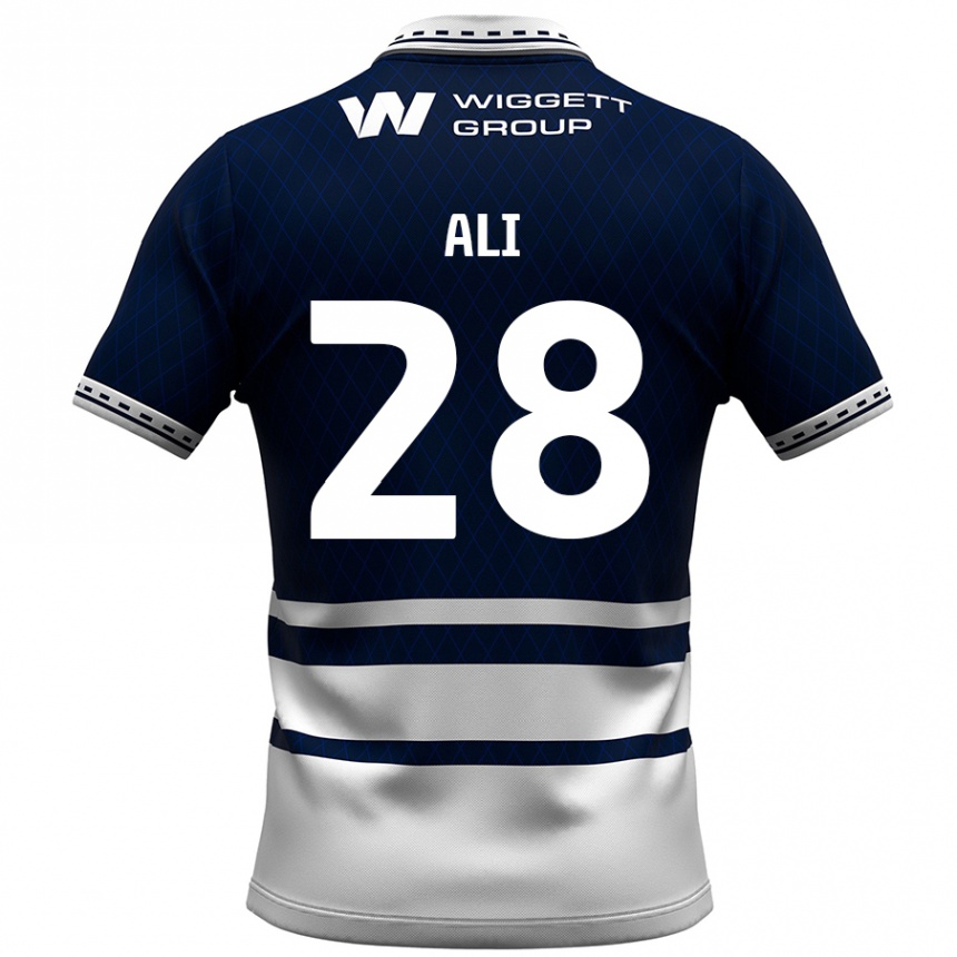 Kids Football Francesca Ali #28 Navy Blue White Home Jersey 2024/25 T-Shirt