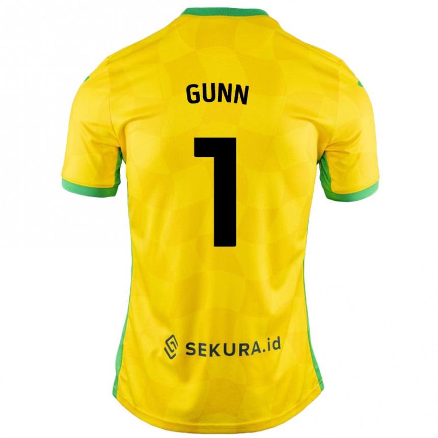 Kids Football Angus Gunn #1 Yellow Green Home Jersey 2024/25 T-Shirt