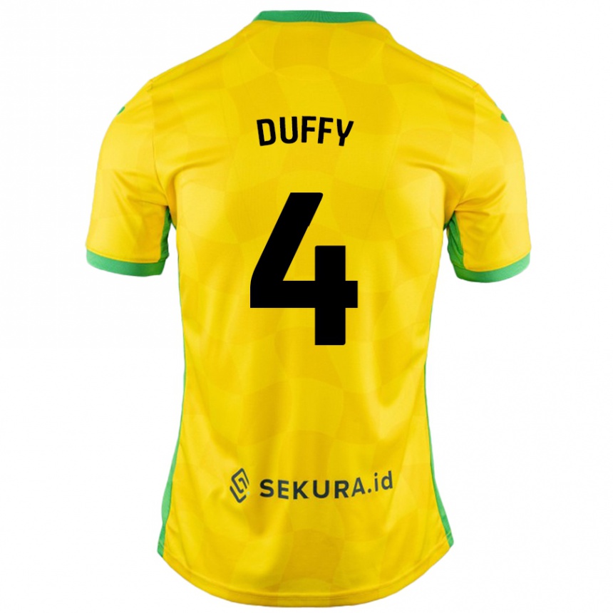 Kids Football Shane Duffy #4 Yellow Green Home Jersey 2024/25 T-Shirt