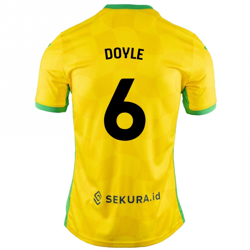 Kids Football Callum Doyle #6 Yellow Green Home Jersey 2024/25 T-Shirt