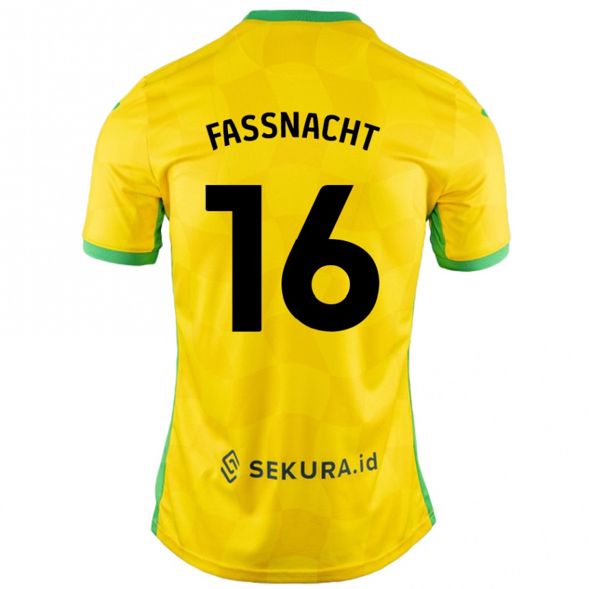 Kids Football Christian Fassnacht #16 Yellow Green Home Jersey 2024/25 T-Shirt