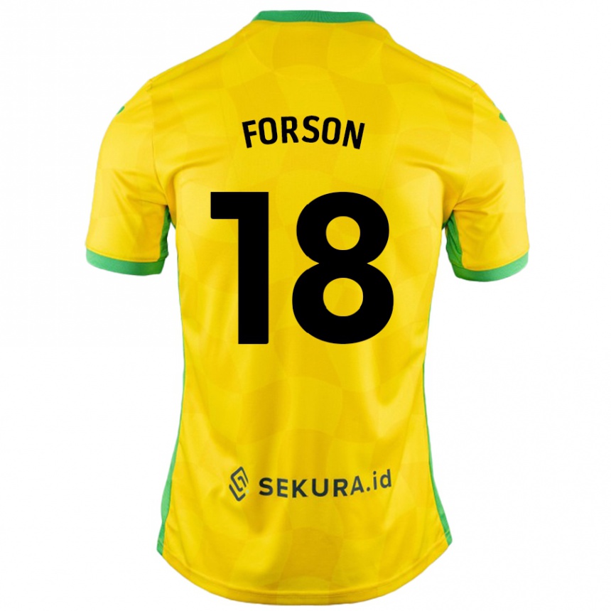 Kids Football Amankwah Forson #18 Yellow Green Home Jersey 2024/25 T-Shirt