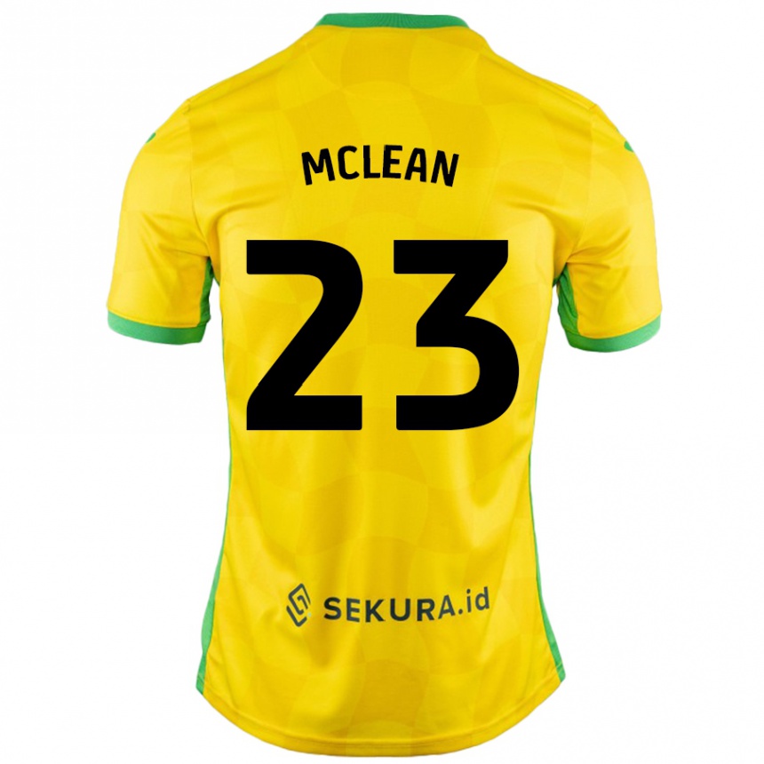 Kids Football Kenny Mclean #23 Yellow Green Home Jersey 2024/25 T-Shirt