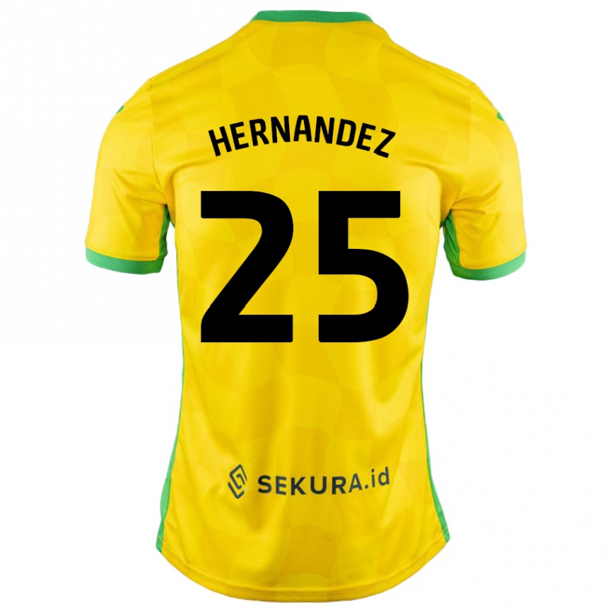 Kids Football Onel Hernández #25 Yellow Green Home Jersey 2024/25 T-Shirt