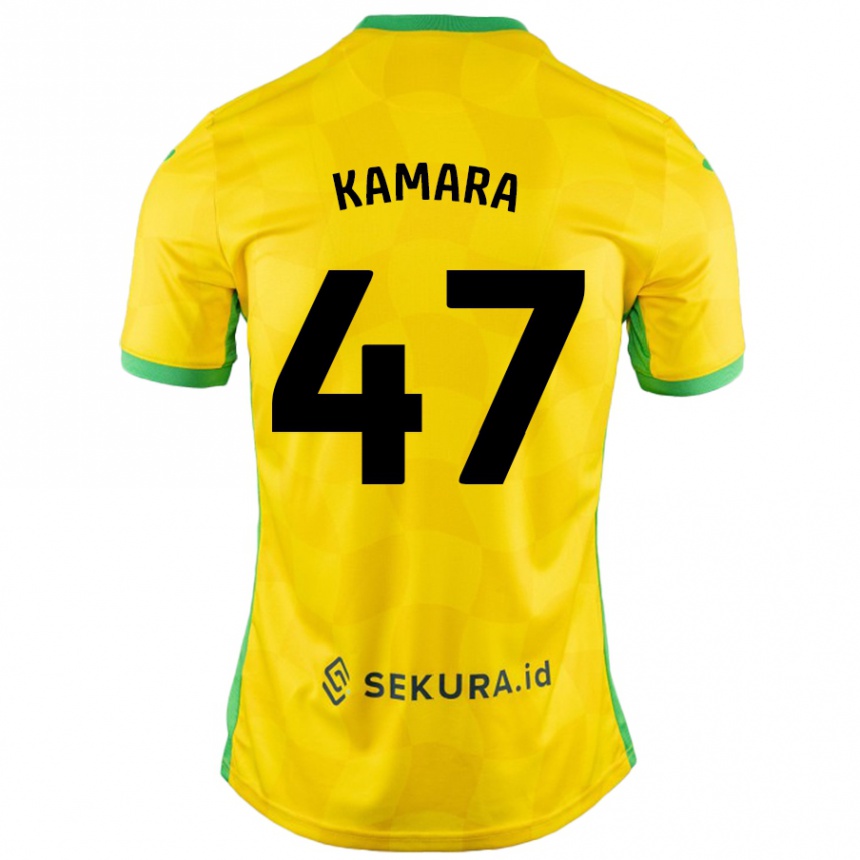 Kids Football Abu Kamara #47 Yellow Green Home Jersey 2024/25 T-Shirt