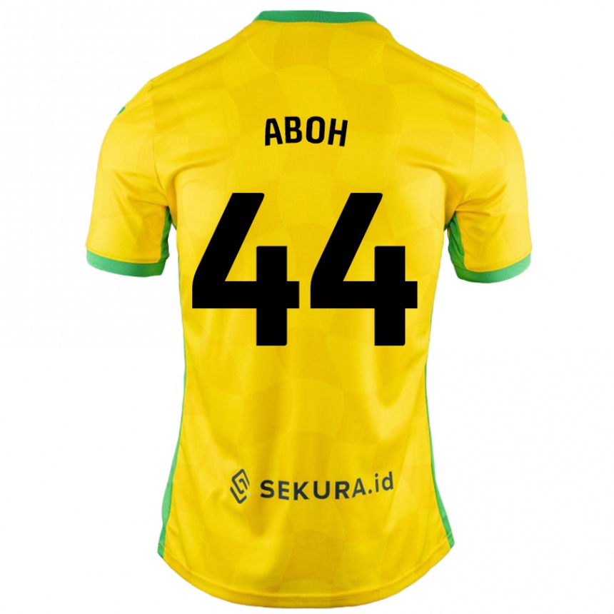 Kids Football Ken Aboh #44 Yellow Green Home Jersey 2024/25 T-Shirt