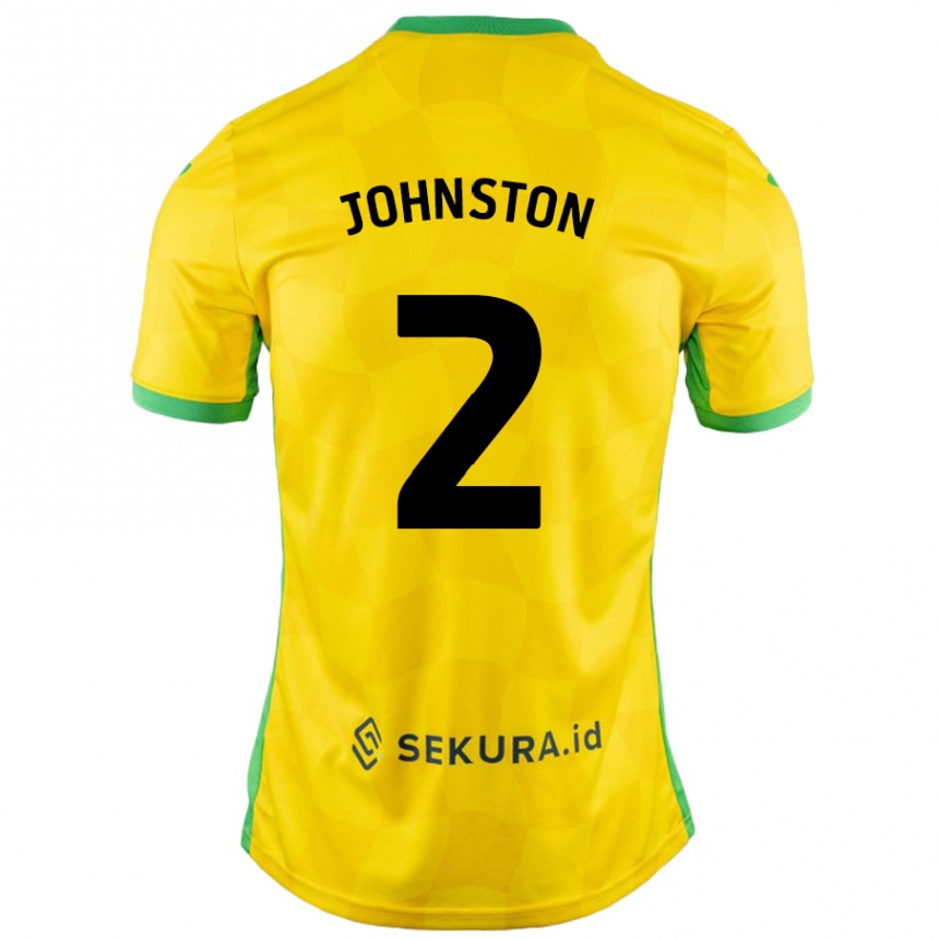 Kids Football Chardonnay Johnston #2 Yellow Green Home Jersey 2024/25 T-Shirt