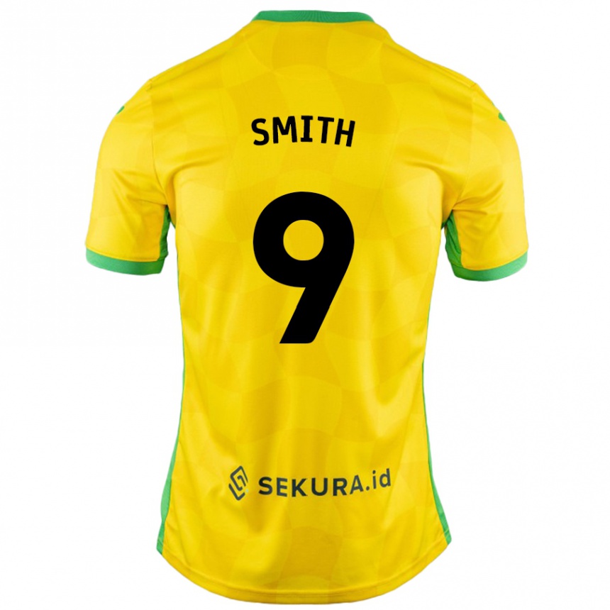 Kids Football Ellie Smith #9 Yellow Green Home Jersey 2024/25 T-Shirt