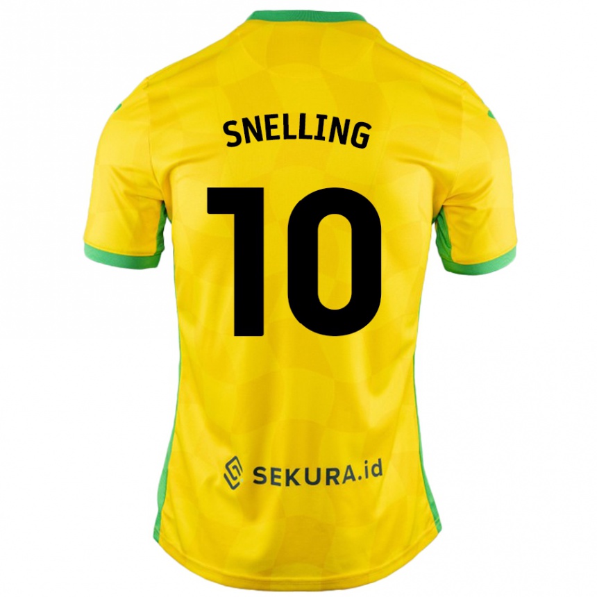 Kids Football Natasha Snelling #10 Yellow Green Home Jersey 2024/25 T-Shirt