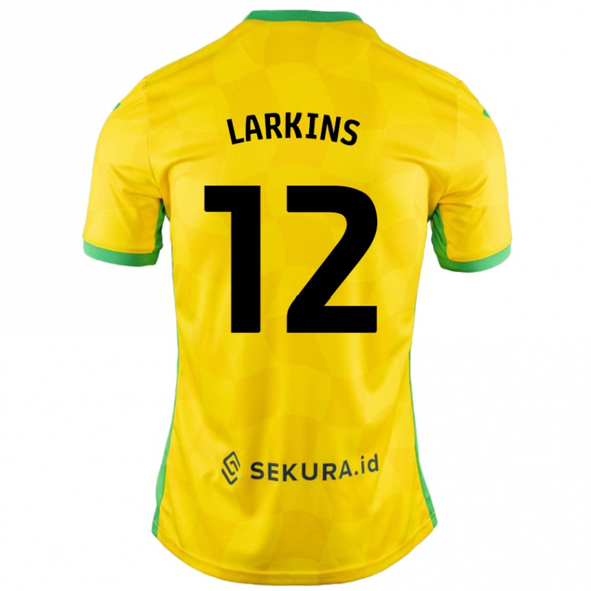 Kids Football Anna Larkins #12 Yellow Green Home Jersey 2024/25 T-Shirt