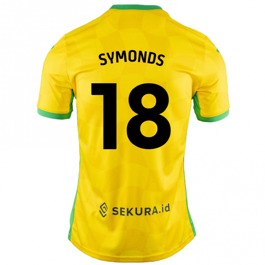 Kids Football Freya Symonds #18 Yellow Green Home Jersey 2024/25 T-Shirt