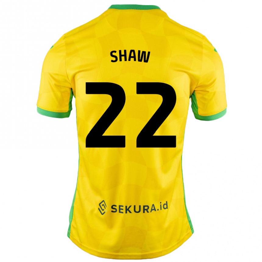 Kids Football Shannon Shaw #22 Yellow Green Home Jersey 2024/25 T-Shirt