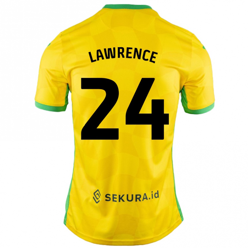 Kids Football Rachel Lawrence #24 Yellow Green Home Jersey 2024/25 T-Shirt