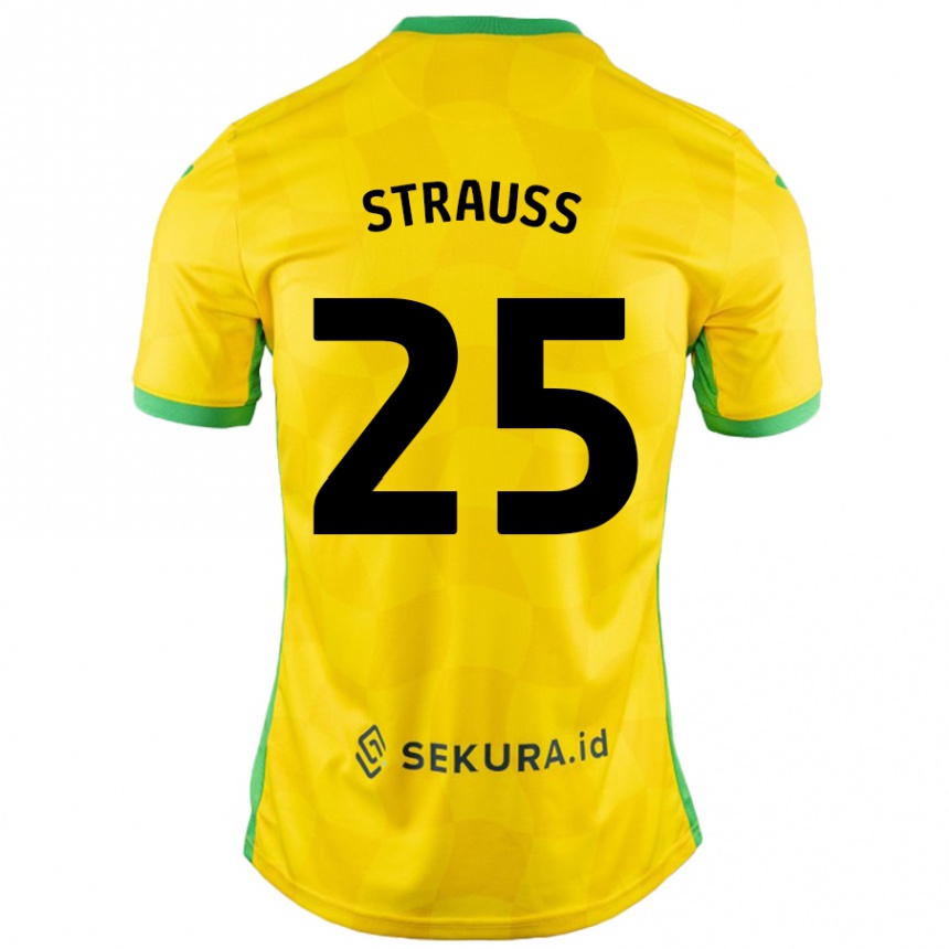 Kids Football Hope Strauss #25 Yellow Green Home Jersey 2024/25 T-Shirt