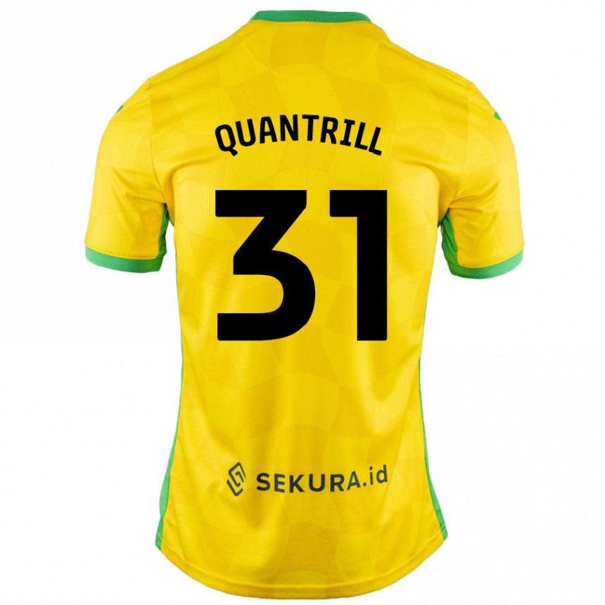 Kids Football Sarah Quantrill #31 Yellow Green Home Jersey 2024/25 T-Shirt