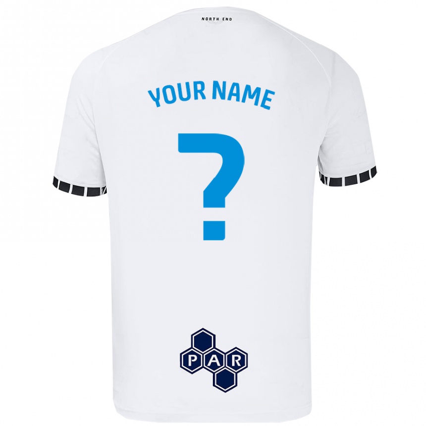 Kids Football Your Name #0 White Home Jersey 2024/25 T-Shirt