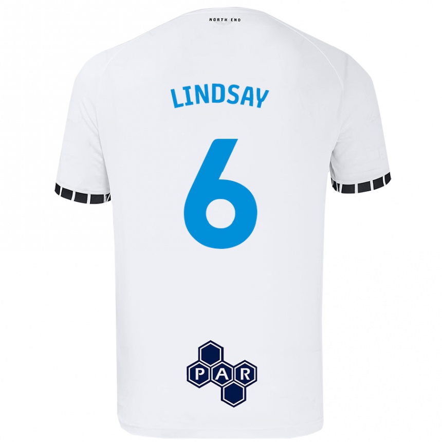 Kids Football Liam Lindsay #6 White Home Jersey 2024/25 T-Shirt