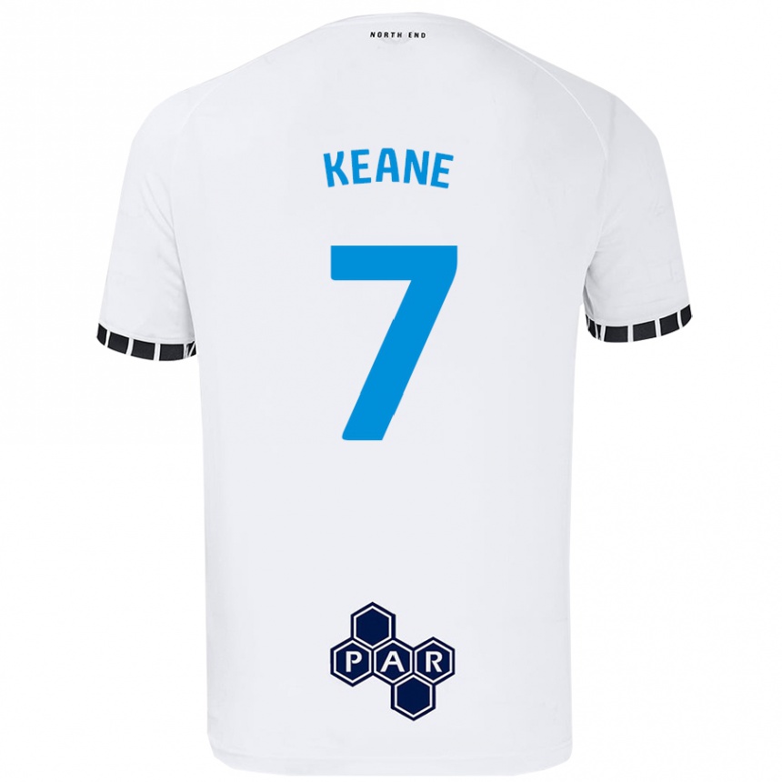 Kids Football Will Keane #7 White Home Jersey 2024/25 T-Shirt