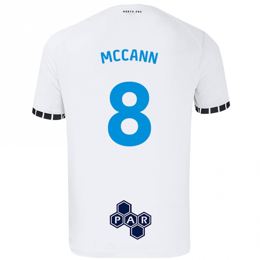 Kids Football Ali Mccann #8 White Home Jersey 2024/25 T-Shirt