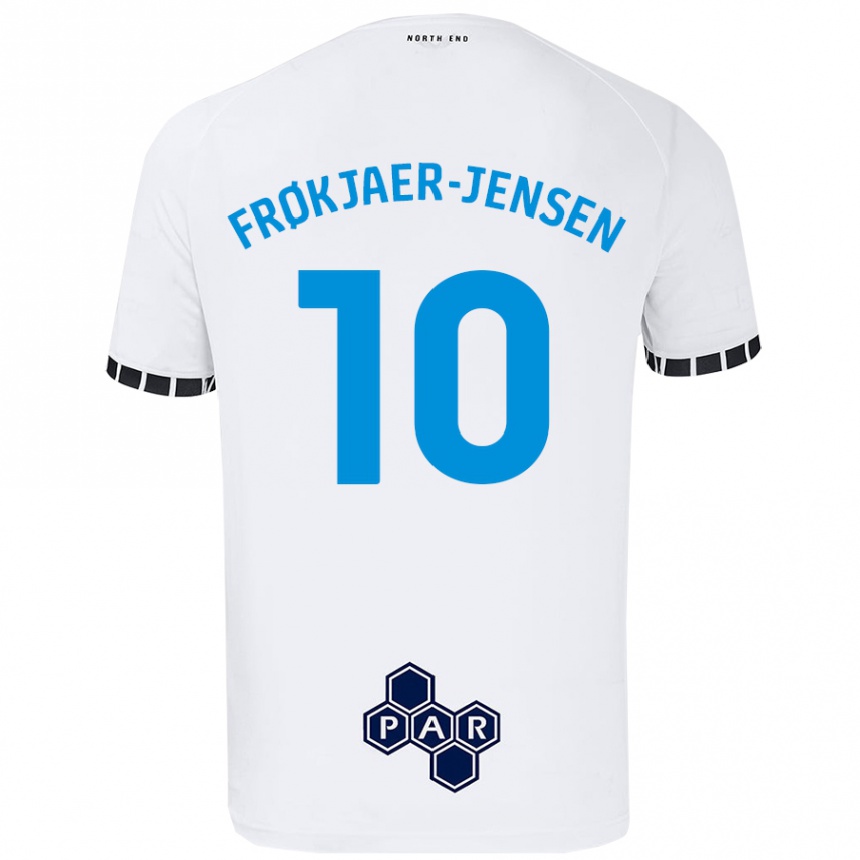 Kids Football Mads Frøkjaer-Jensen #10 White Home Jersey 2024/25 T-Shirt