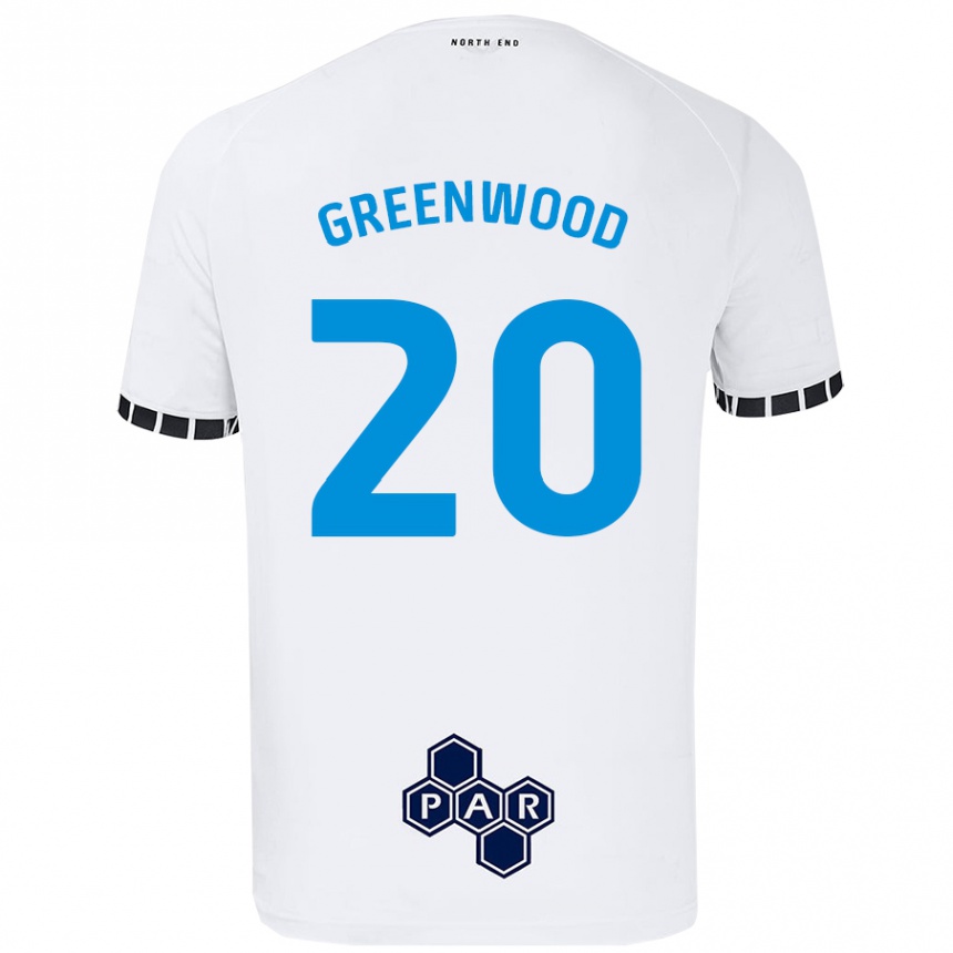 Kids Football Sam Greenwood #20 White Home Jersey 2024/25 T-Shirt