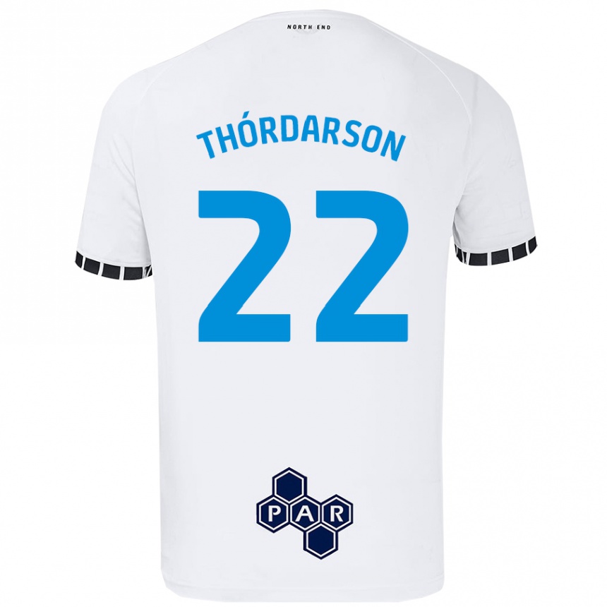 Kids Football Stefán Teitur Thórdarson #22 White Home Jersey 2024/25 T-Shirt